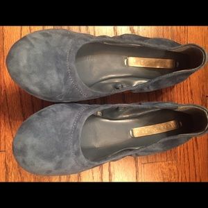 New BCBG Blue Suede Ballet Flats. Size 6.5/36.5